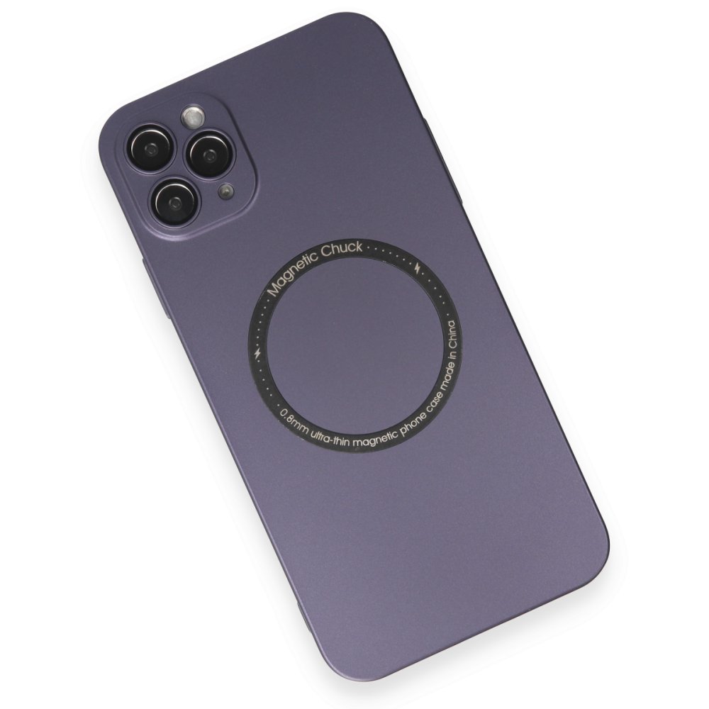  iPhone 11 Pro Max Kılıf Jack Magneticsafe Lens Silikon - Mor