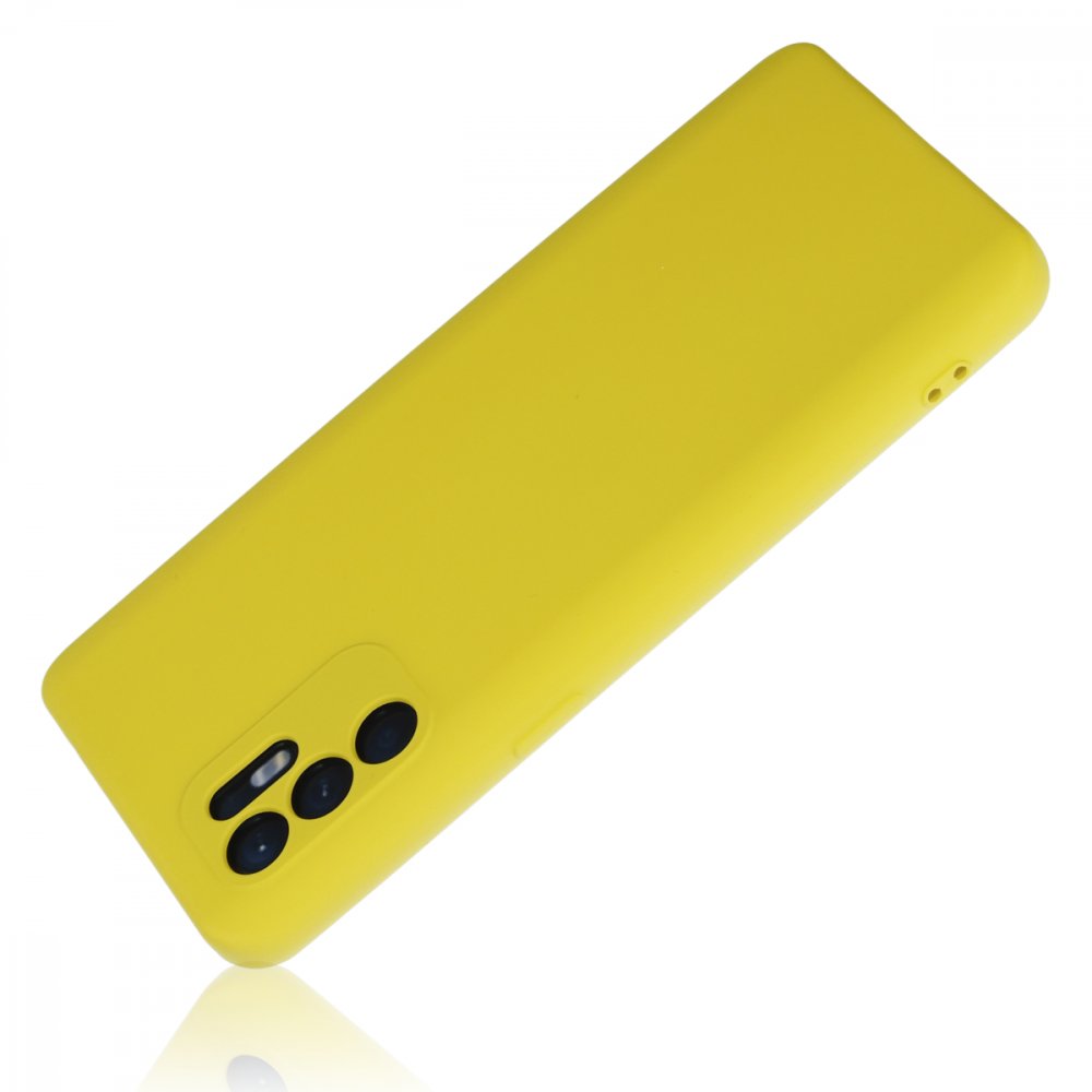 Oppo Reno 6 Kılıf Nano içi Kadife Silikon - Sarı Oppo Reno 6 Kılıf Nano içi Kadife Silikon - Sarı