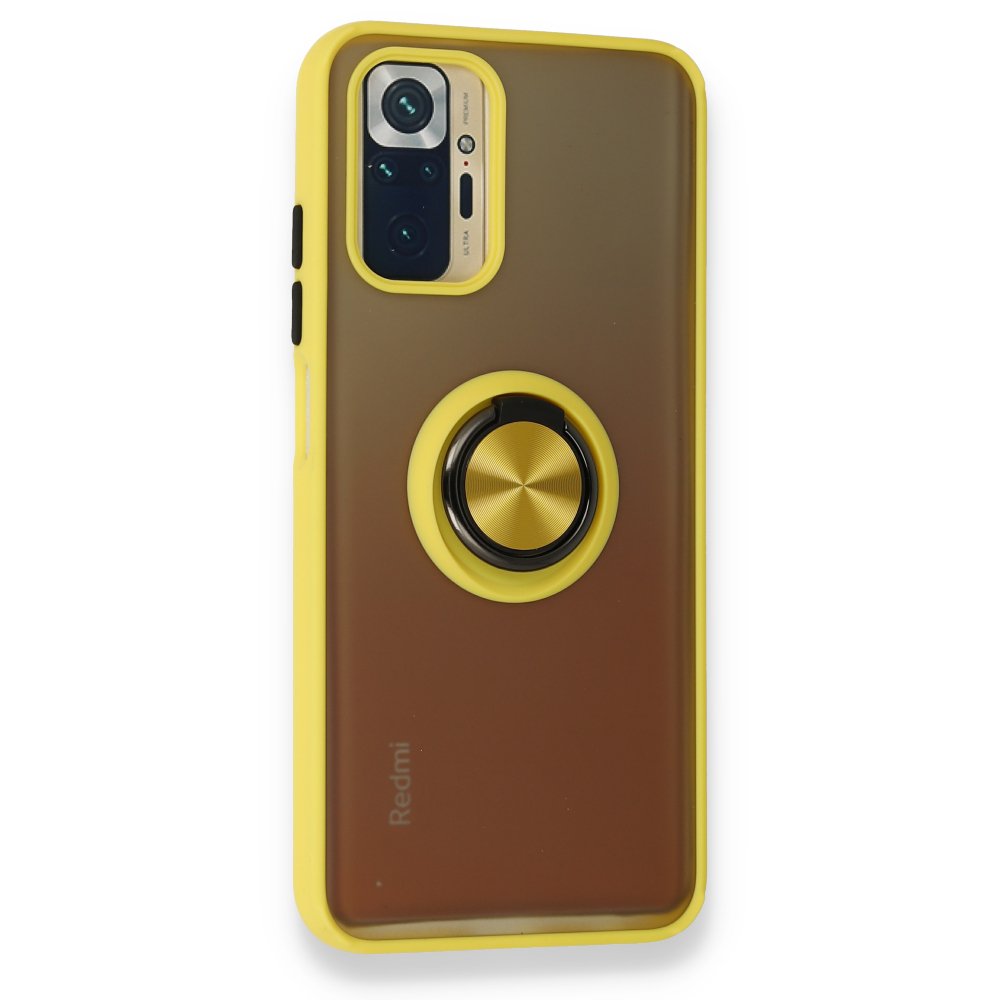 Xiaomi Poco M5s Kılıf Montreal Yüzüklü Silikon Kapak - Sarı  Xiaomi Poco M5s Kılıf Montreal Yüzüklü Silikon Kapak - Sarı