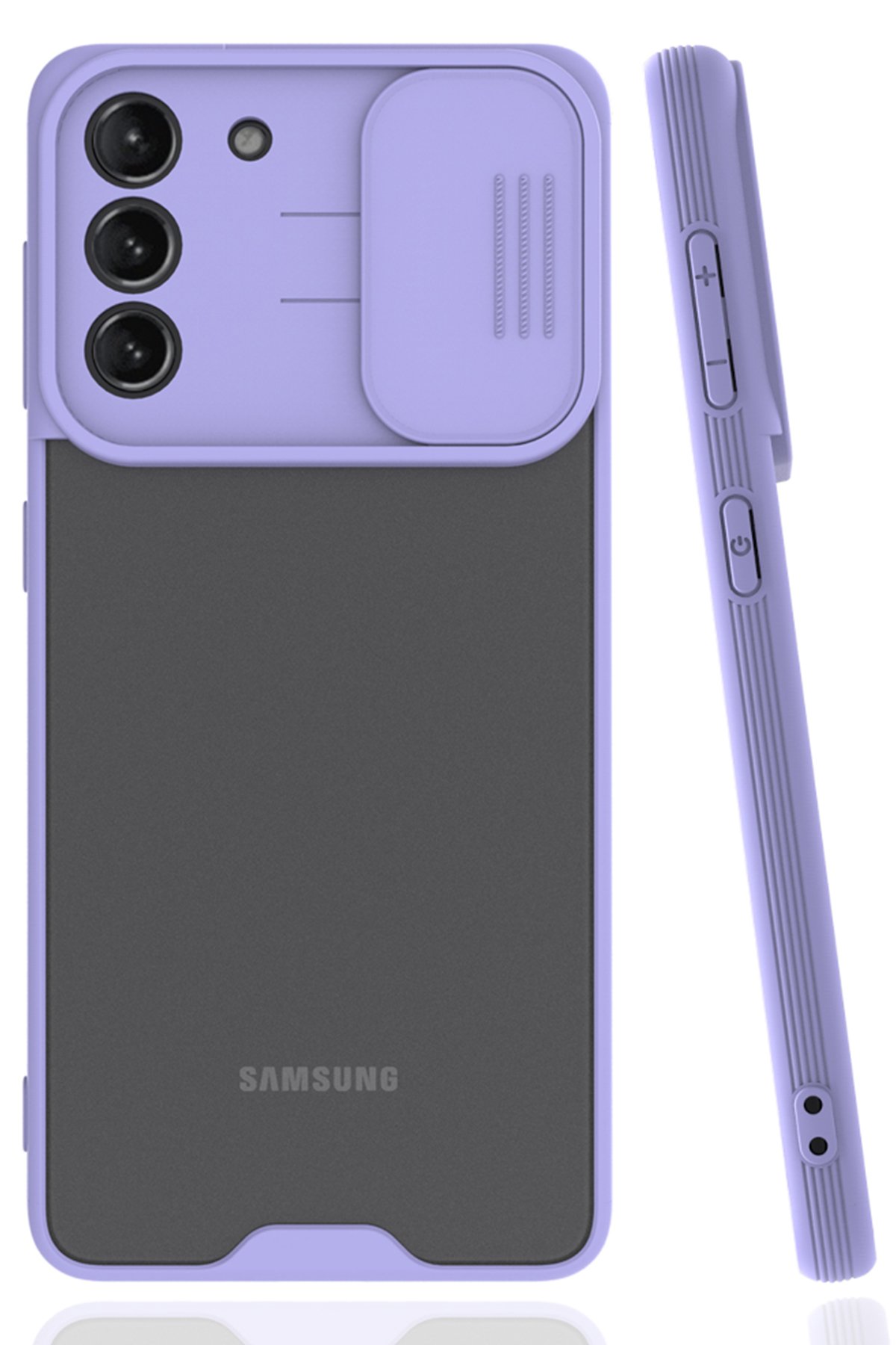  Samsung Galaxy S21 Plus Kılıf Platin Kamera Koruma Silikon - Lila