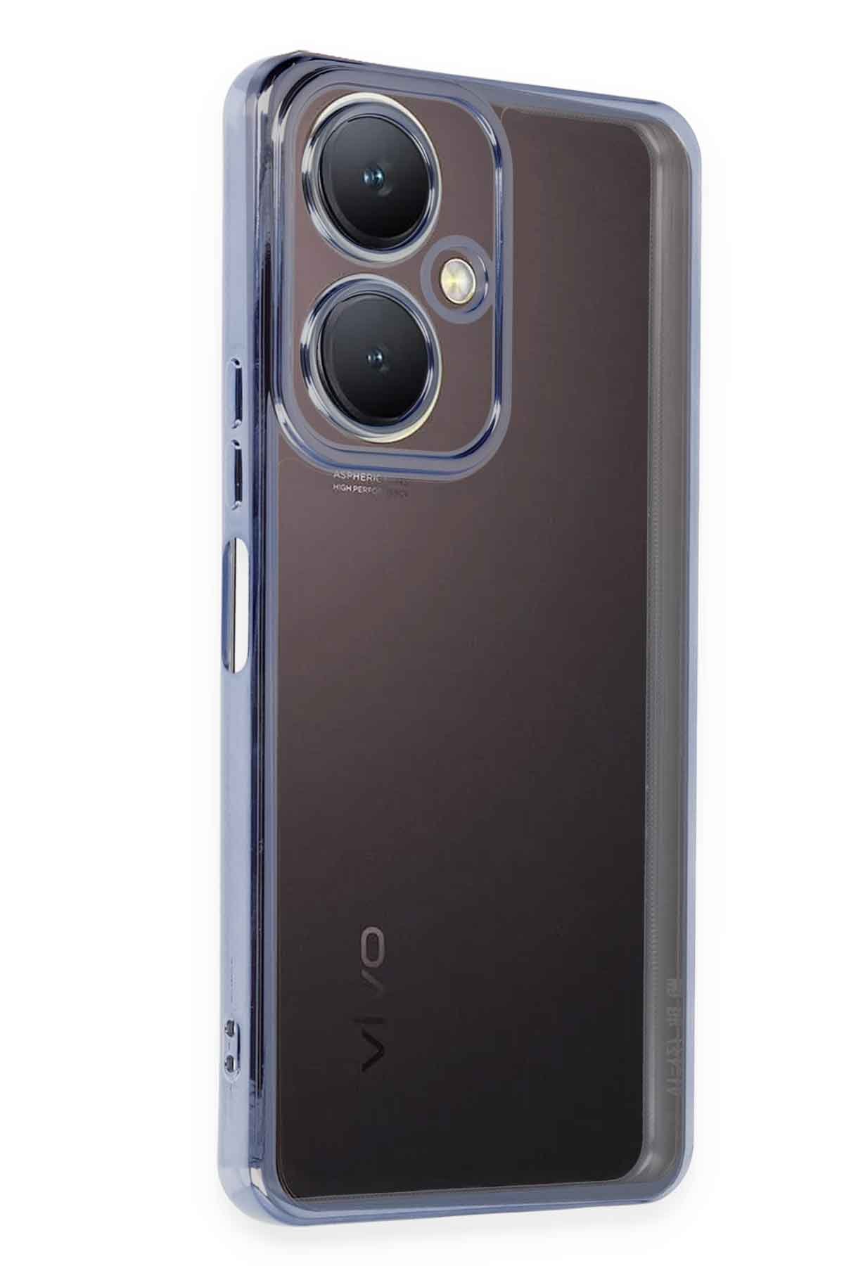  Vivo Y27 Kılıf Razer Lensli Silikon - Açık Mavi