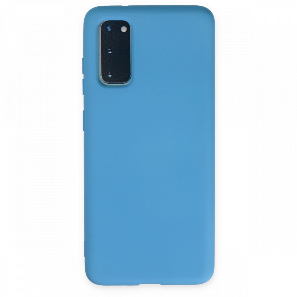  Samsung Galaxy S20 Plus Kılıf Nano içi Kadife Silikon - Mavi