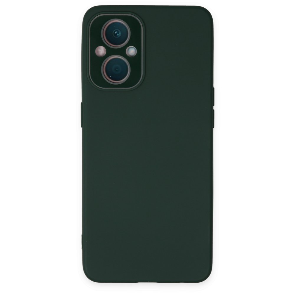  Oppo Reno 8 Lite Kılıf Lansman Glass Kapak - Koyu Yeşil
