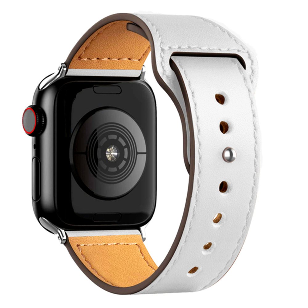  Apple Watch 38mm KR415 Luaz Deri Kordon - Beyaz
