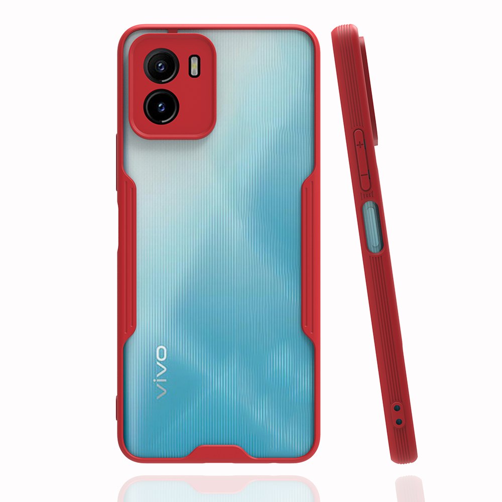  Vivo Y15S Kılıf Platin Silikon - Kırmızı