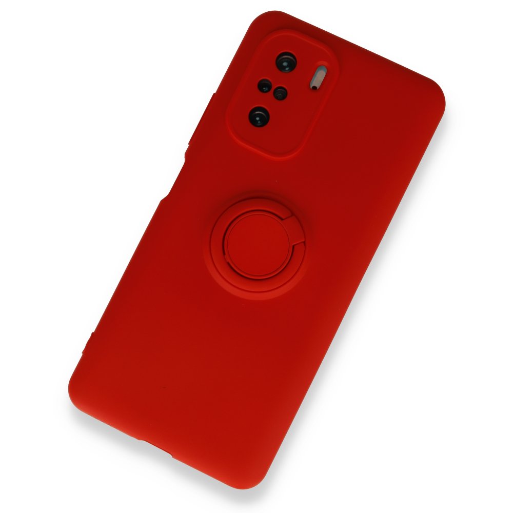 Redmi K40 Kılıf Viktor Yüzüklü Silikon - Kırmızı Redmi K40 Kılıf Viktor Yüzüklü Silikon - Kırmızı