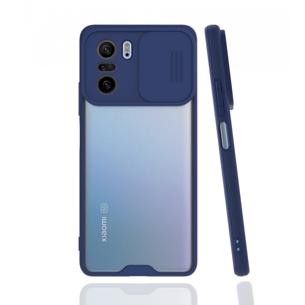 Redmi K40 Kılıf Platin Kamera Koruma Silikon - Lacivert