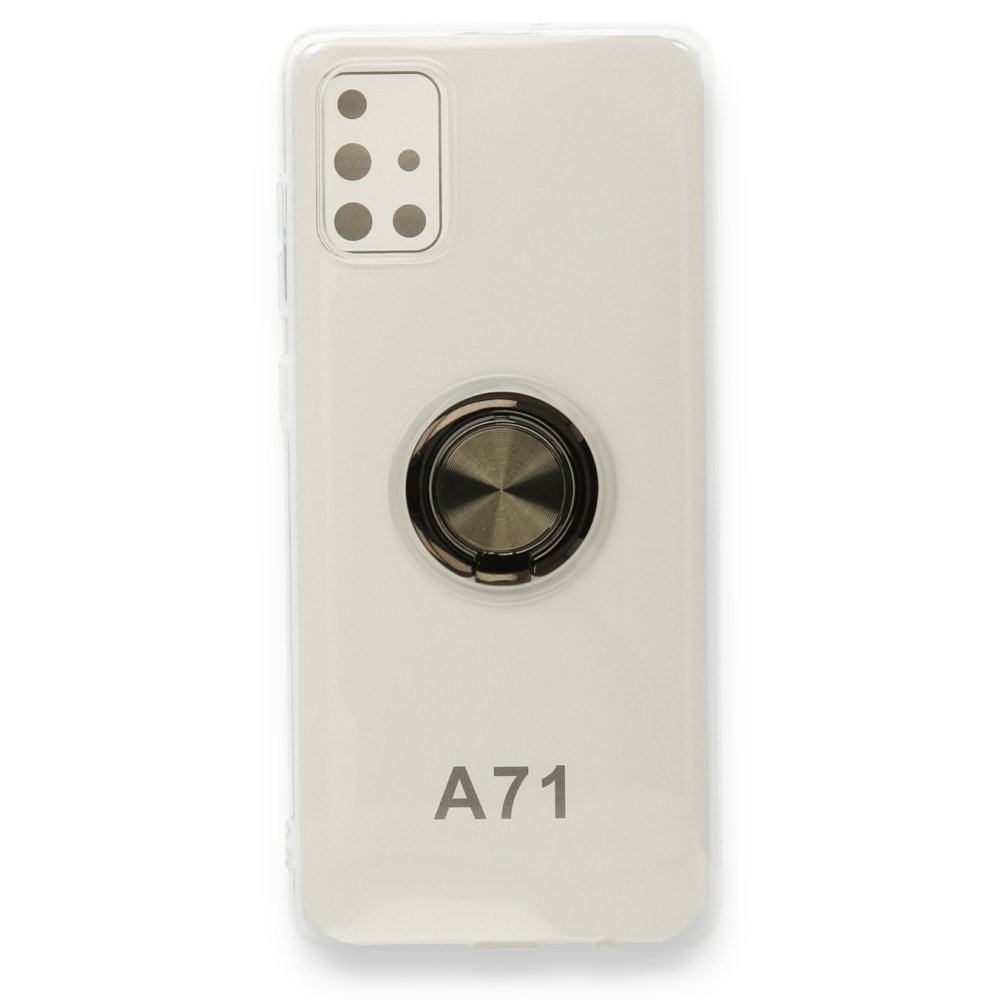  Samsung Galaxy A71 Kılıf Gros Yüzüklü Silikon - Siyah