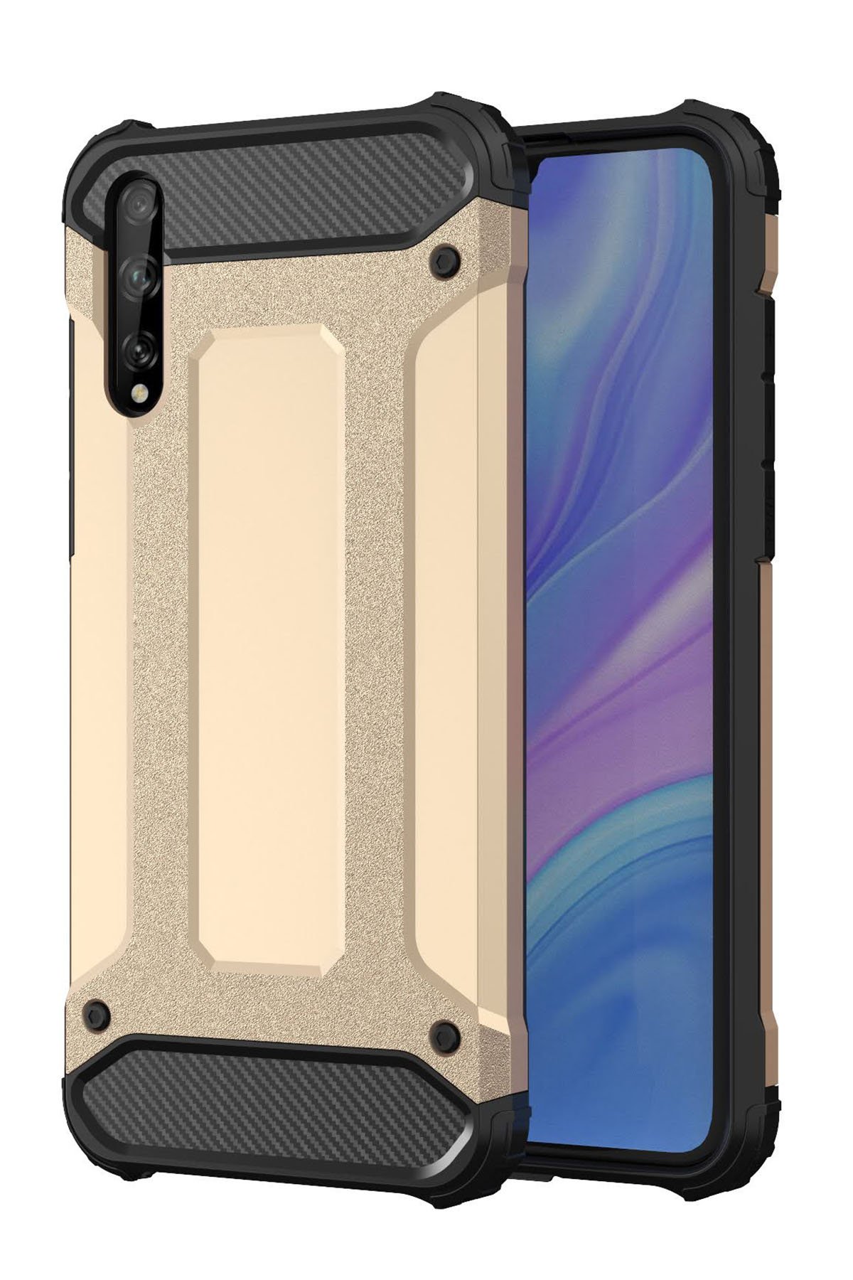Huawei P Smart S Kılıf Tank Silikon Kapak - Gold Huawei P Smart S Kılıf Tank Silikon Kapak - Gold
