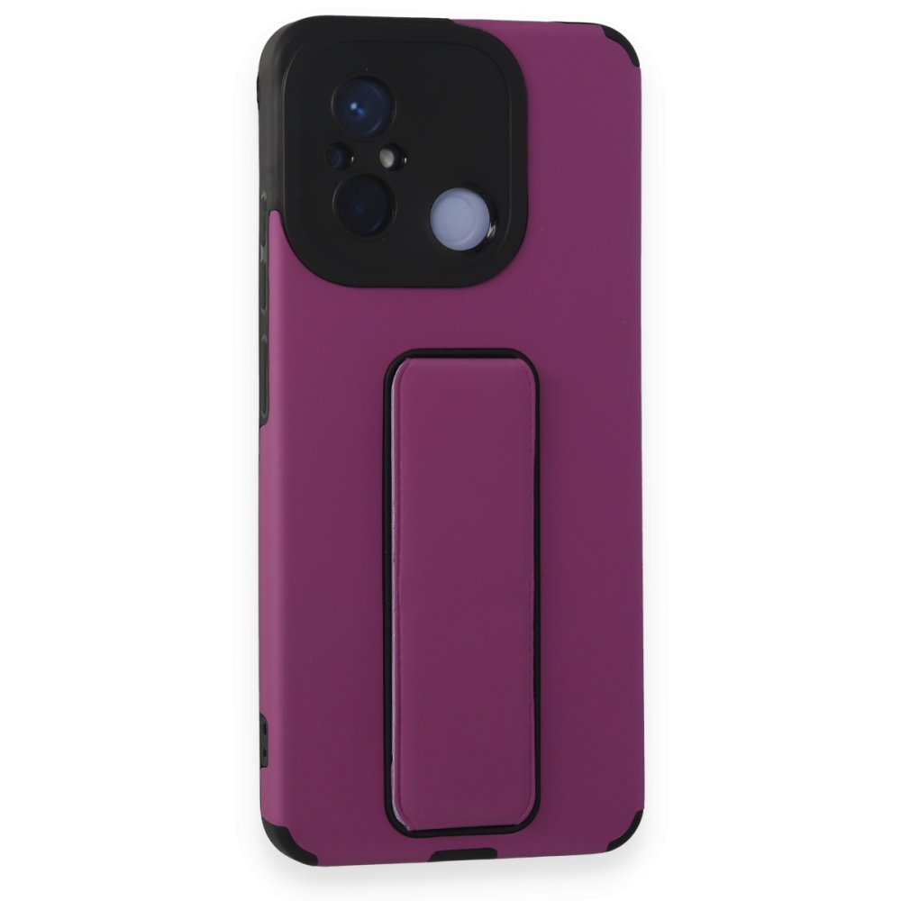Redmi 12C Kılıf Mega Standlı Silikon - Mor