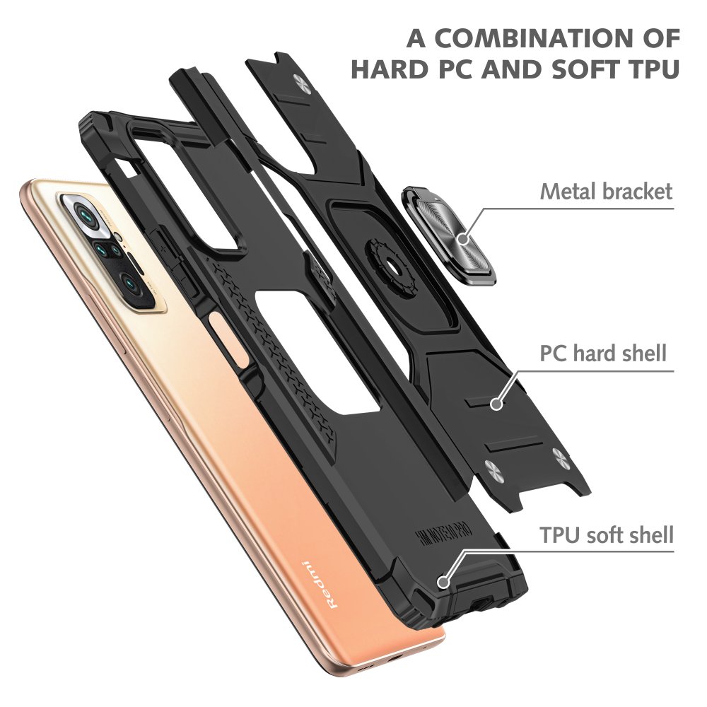Redmi Note 10 Pro Kılıf Zegna Yüzüklü Silikon Kapak - Siyah