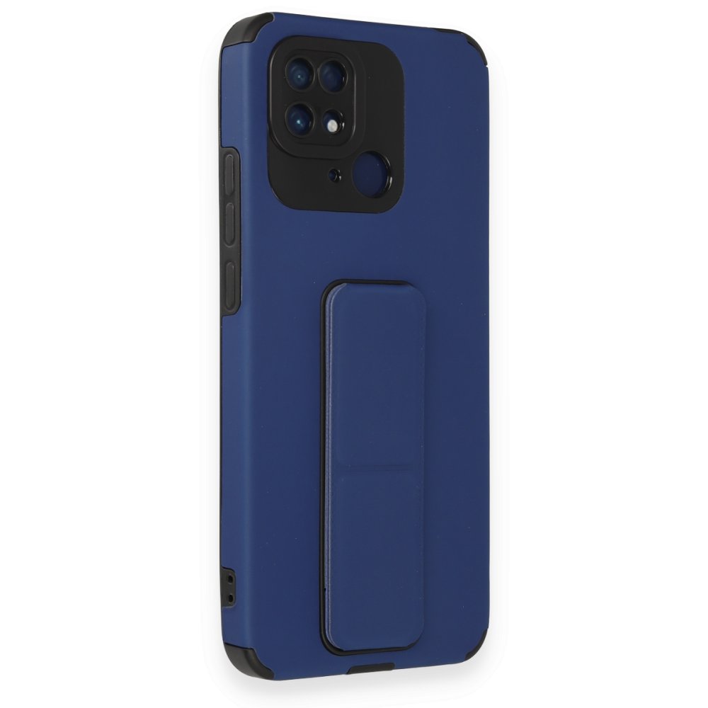 Xiaomi Poco C40 Kılıf Mega Standlı Silikon - Mavi Xiaomi Poco C40 Kılıf Mega Standlı Silikon - Mavi