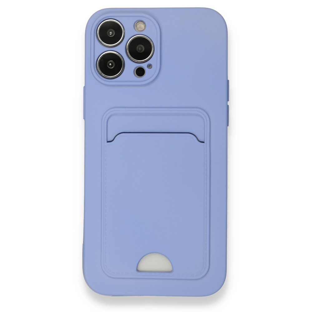  iPhone 13 Pro Max Kılıf Kelvin Kartvizitli Silikon - Lila