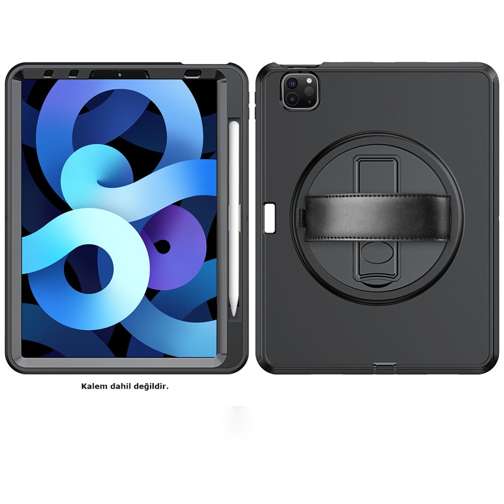  iPad Pro 11 (2018) Kılıf Hand Strap Tablet Kılıfı - Siyah