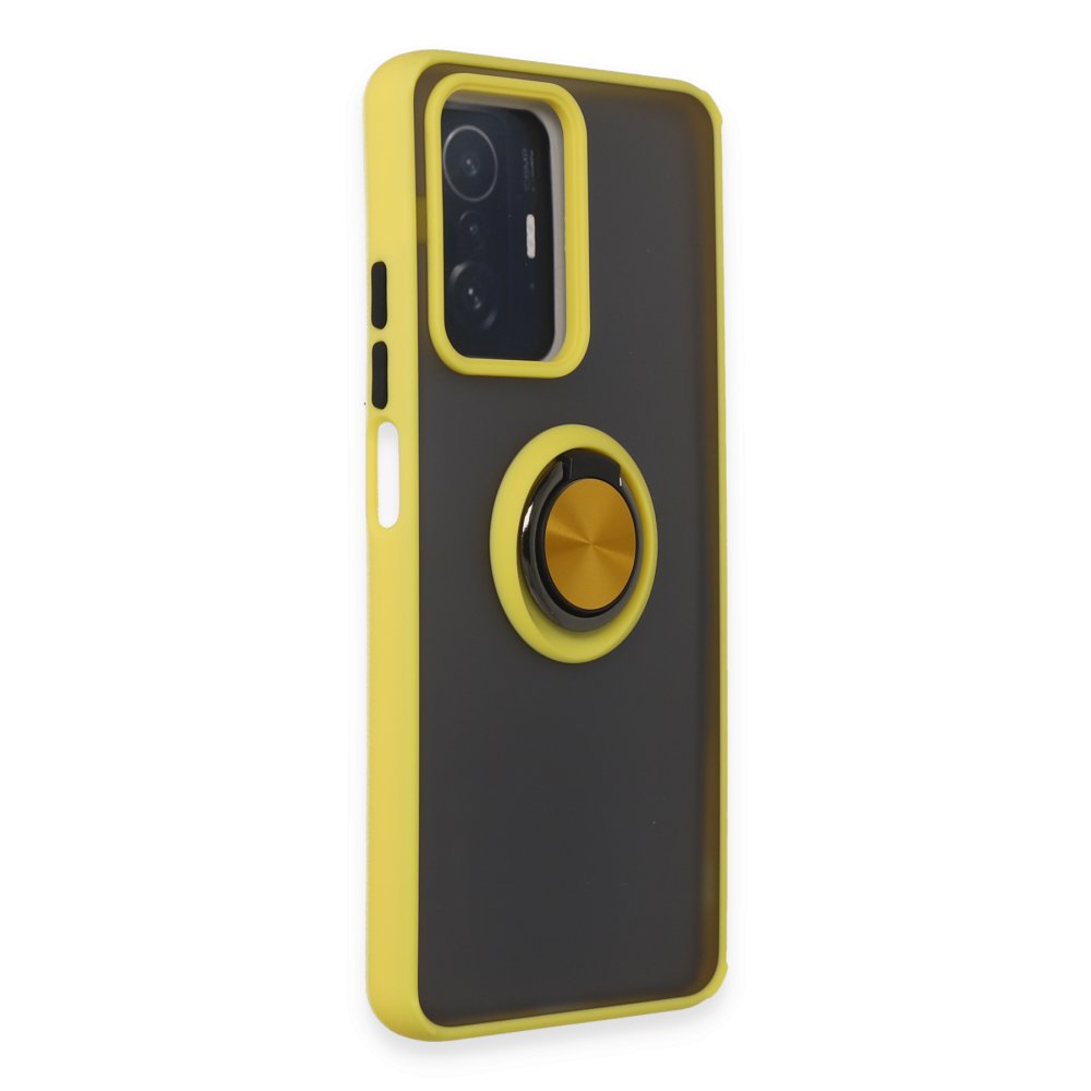 Xiaomi Mi 11T Kılıf Montreal Yüzüklü Silikon Kapak - Sarı  Xiaomi Mi 11T Kılıf Montreal Yüzüklü Silikon Kapak - Sarı