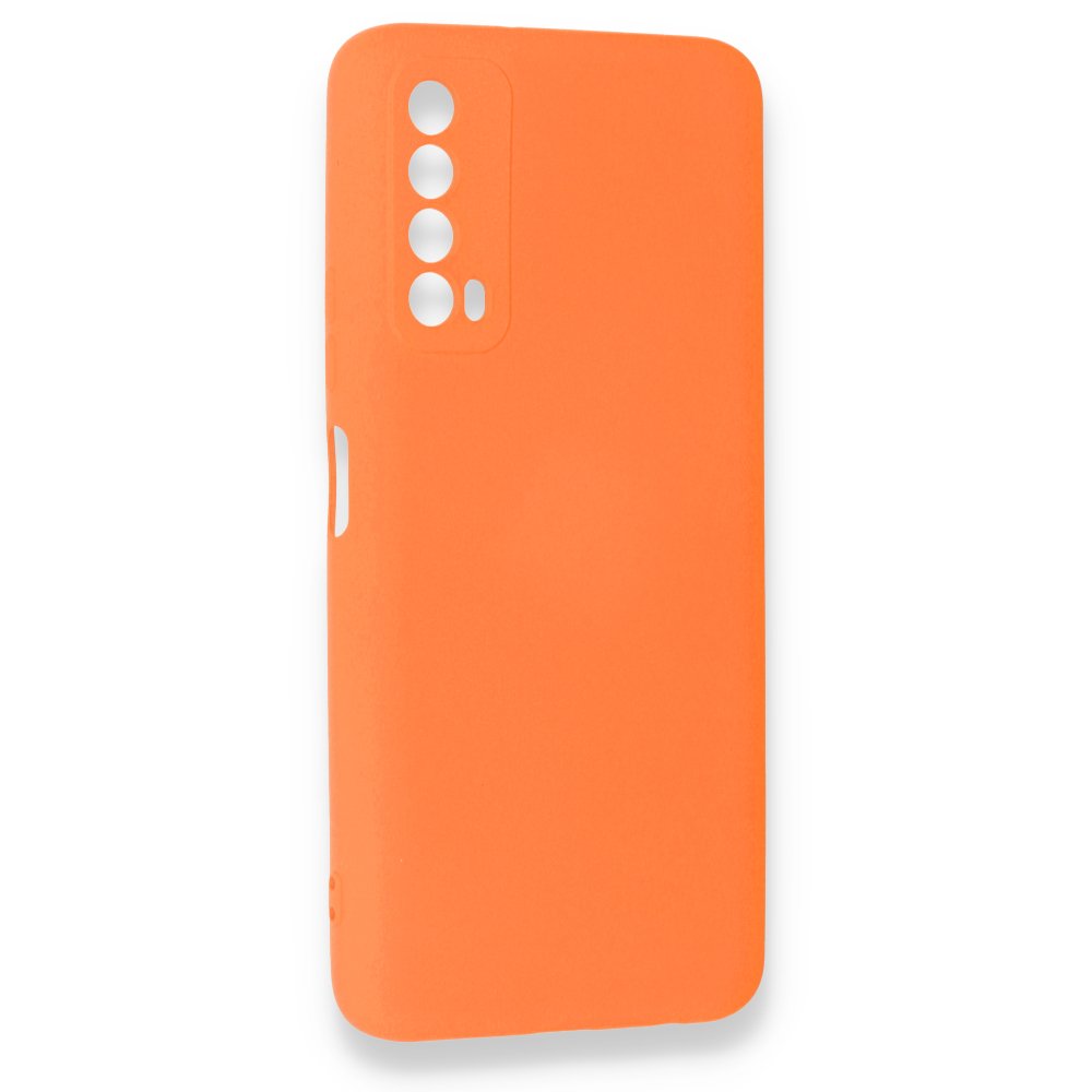 Huawei P Smart 2021 Kılıf Nano içi Kadife Silikon - Turuncu  Huawei P Smart 2021 Kılıf Nano içi Kadife Silikon - Turuncu