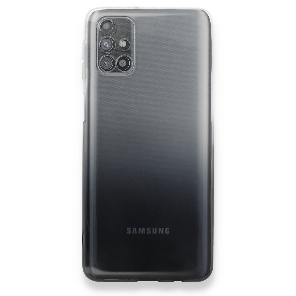  Samsung Galaxy M31S Kılıf Lüx Çift Renkli Silikon - Siyah