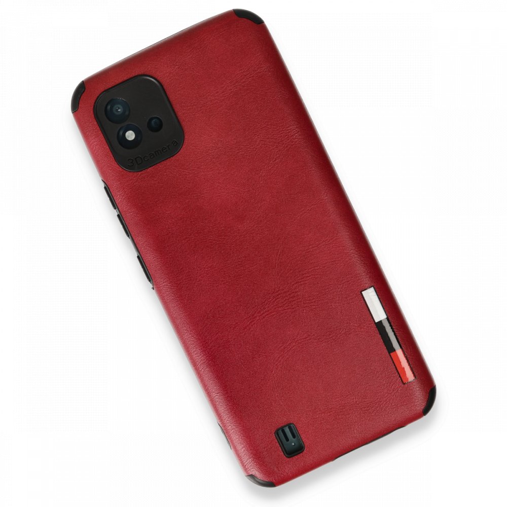 Realme C11 2021 Kılıf Loop Deri Silikon - Kırmızı  Realme C11 2021 Kılıf Loop Deri Silikon - Kırmızı