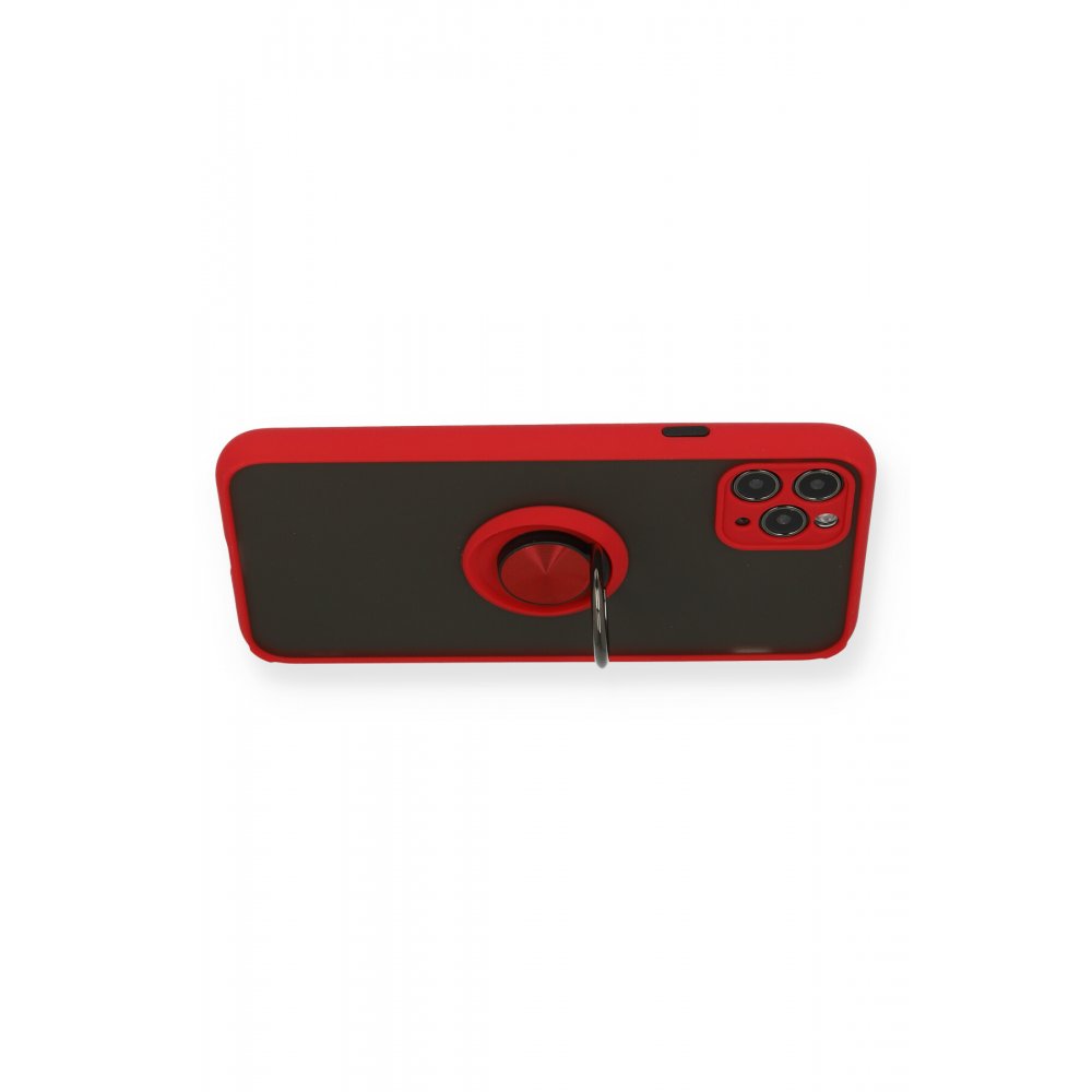 iPhone 11 Pro Kılıf Montreal Yüzüklü Silikon Kapak - Kırmızı iPhone 11 Pro Kılıf Montreal Yüzüklü Silikon Kapak - Kırmızı