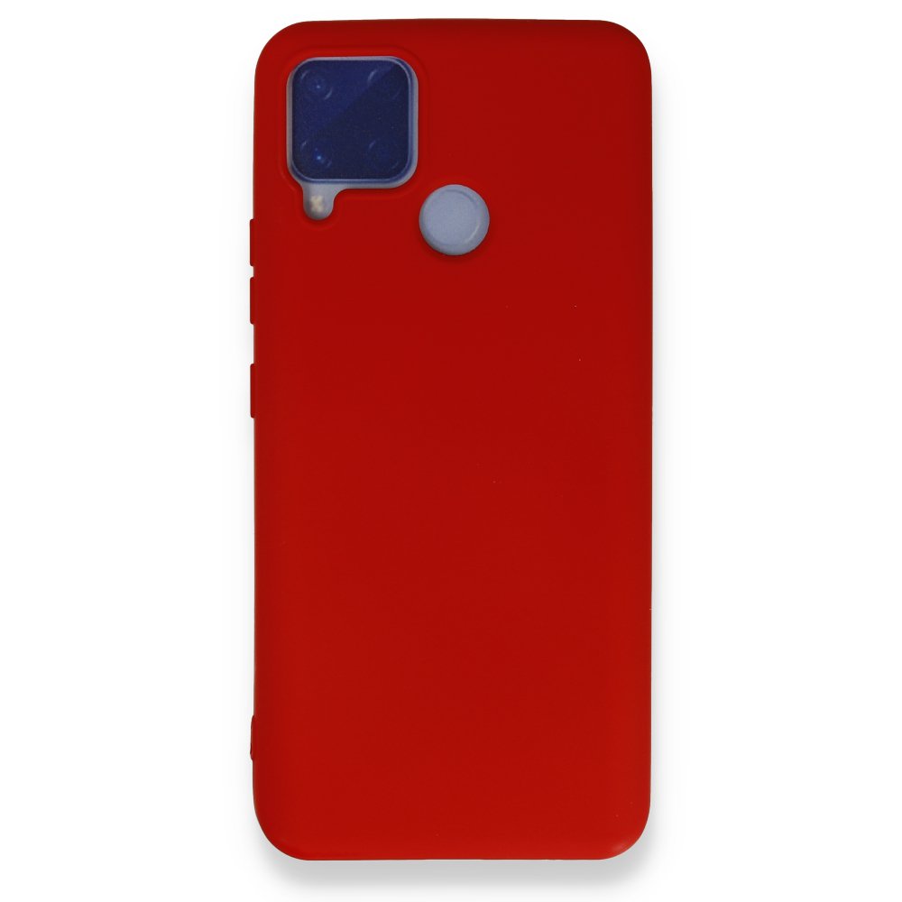 Realme C15 Kılıf Nano içi Kadife Silikon - Kırmızı  Realme C15 Kılıf Nano içi Kadife Silikon - Kırmızı