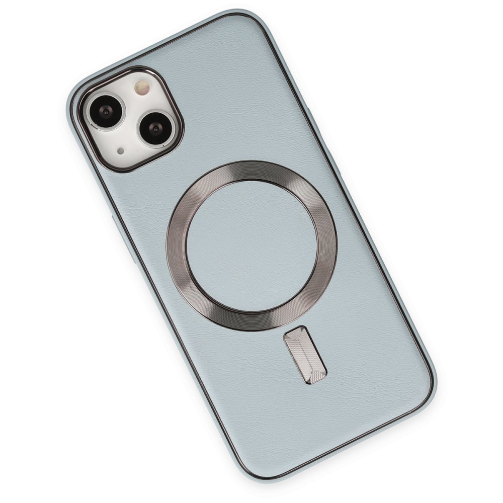 iPhone 14 Kılıf Coco Deri Magneticsafe Silikon - Sierra Blue iPhone 14 Kılıf Coco Deri Magneticsafe Silikon - Sierra Blue