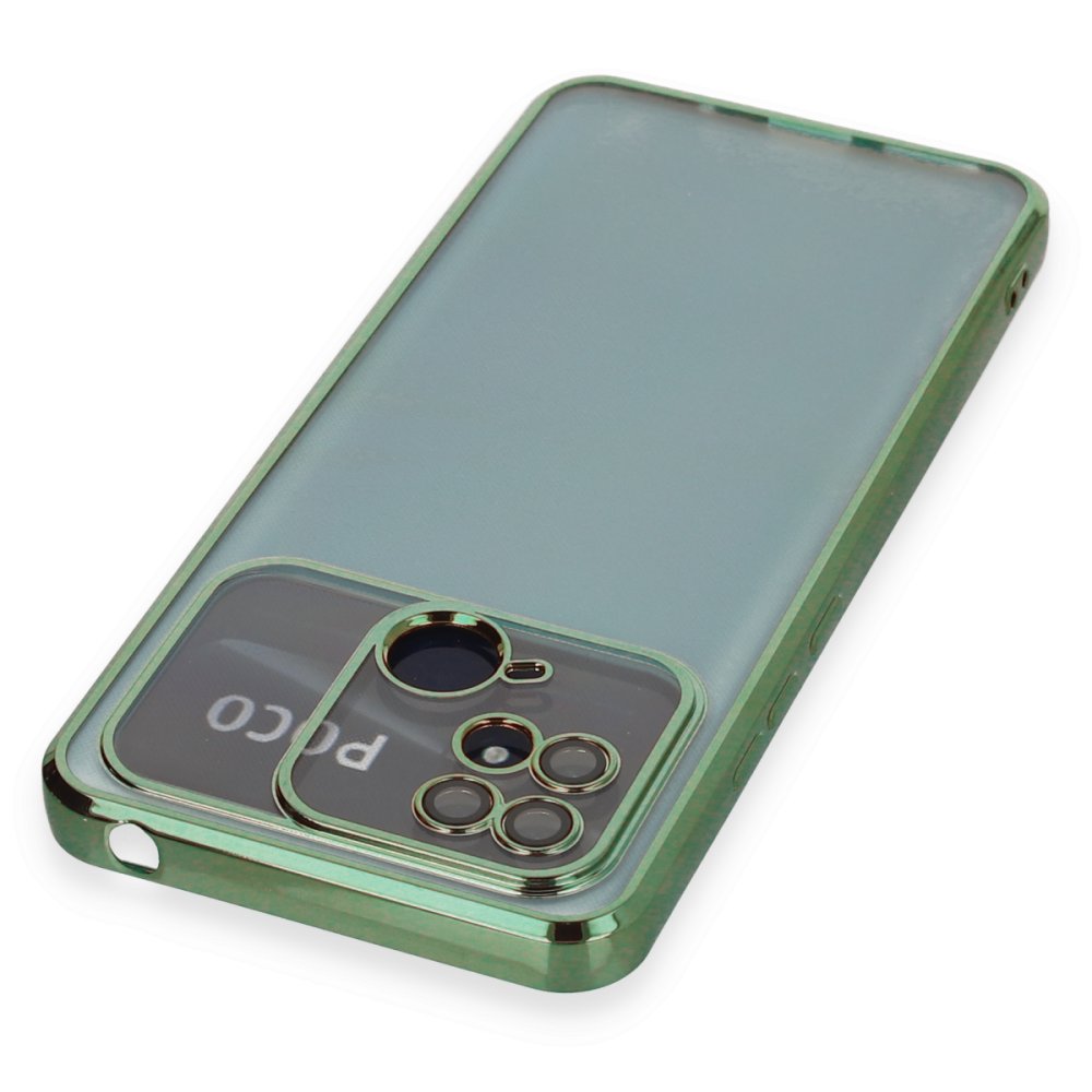 Xiaomi Poco C40 Kılıf Razer Lensli Silikon - Yeşil Xiaomi Poco C40 Kılıf Razer Lensli Silikon - Yeşil