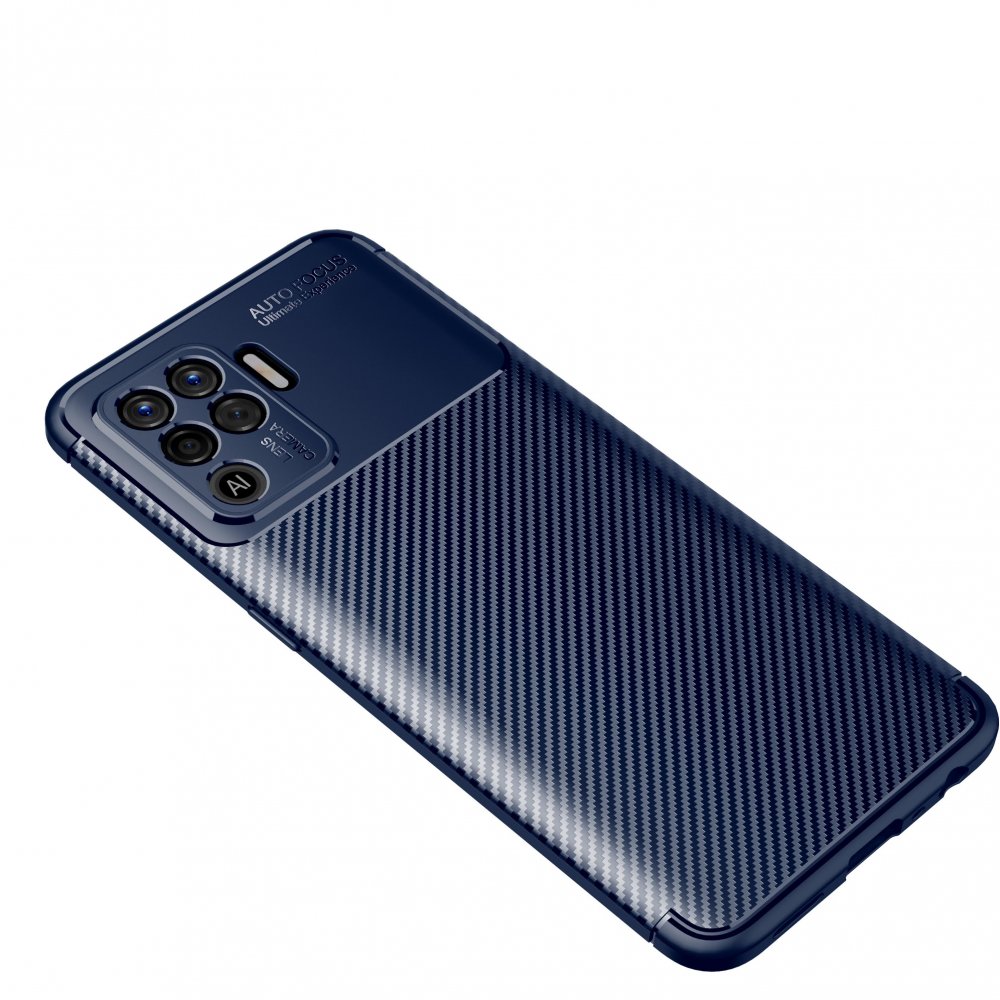  Oppo Reno 5 Lite Kılıf Auto Focus Karbon Kapak - Lacivert