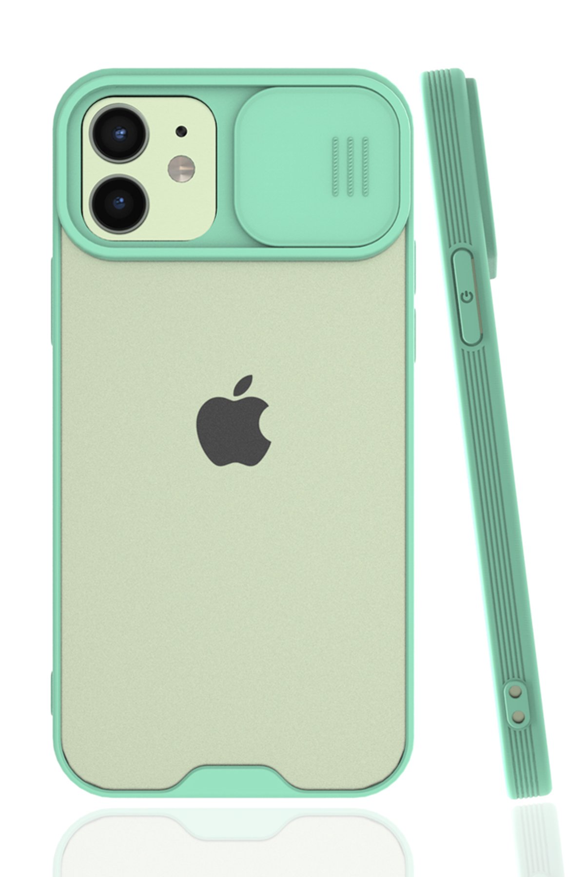 iPhone 12 Kılıf Platin Kamera Koruma Silikon - Açık Yeşil iPhone 12 Kılıf Platin Kamera Koruma Silikon - Açık Yeşil