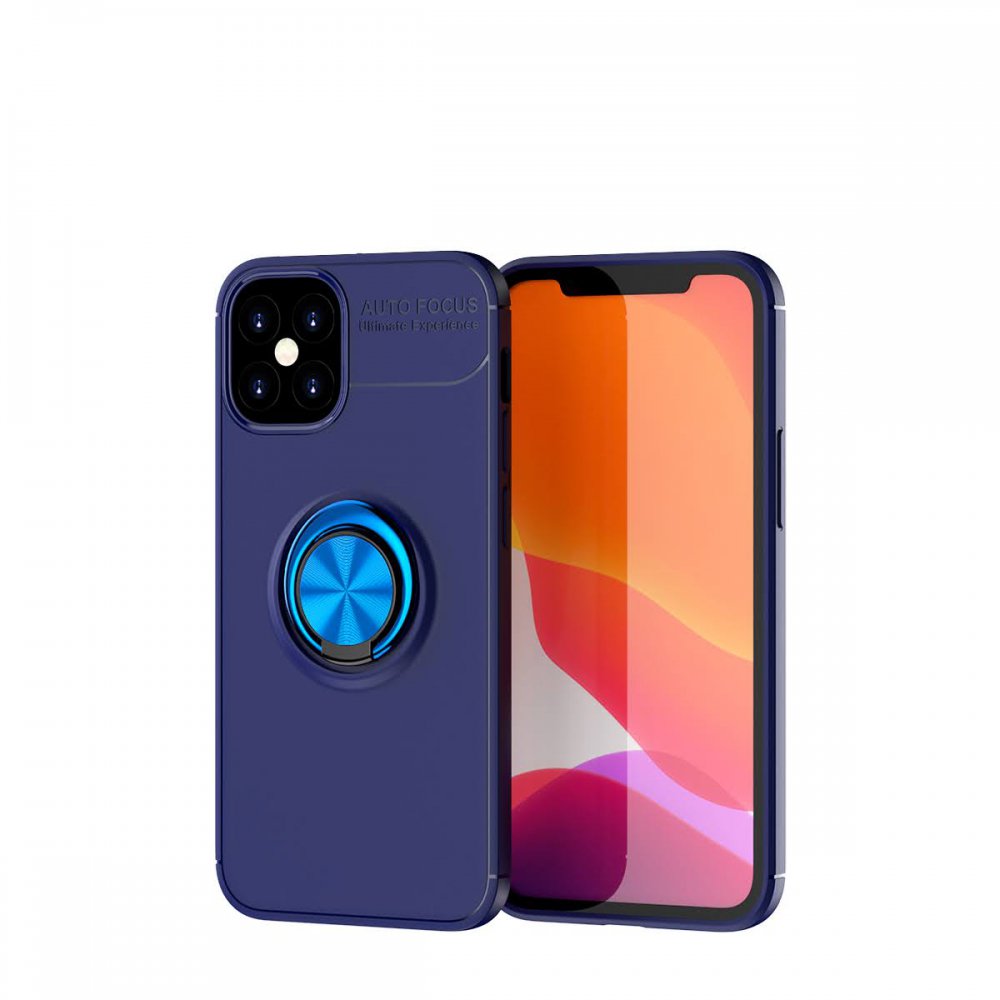 iPhone 12 Mini Kılıf Range Yüzüklü Silikon - Mavi  iPhone 12 Mini Kılıf Range Yüzüklü Silikon - Mavi