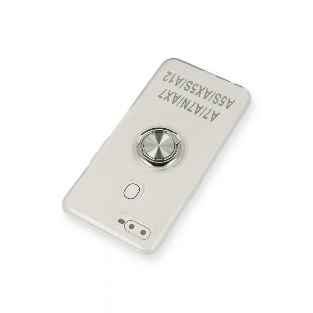 Oppo AX7 Kılıf Gros Yüzüklü Silikon - Gümüş Oppo AX7 Kılıf Gros Yüzüklü Silikon - Gümüş