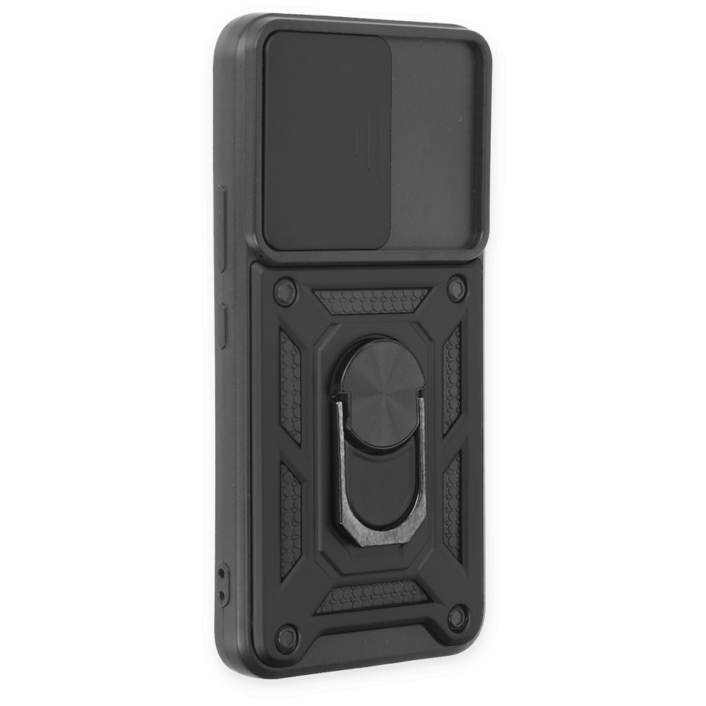  Samsung Galaxy S23 Kılıf Pars Lens Yüzüklü Silikon - Siyah