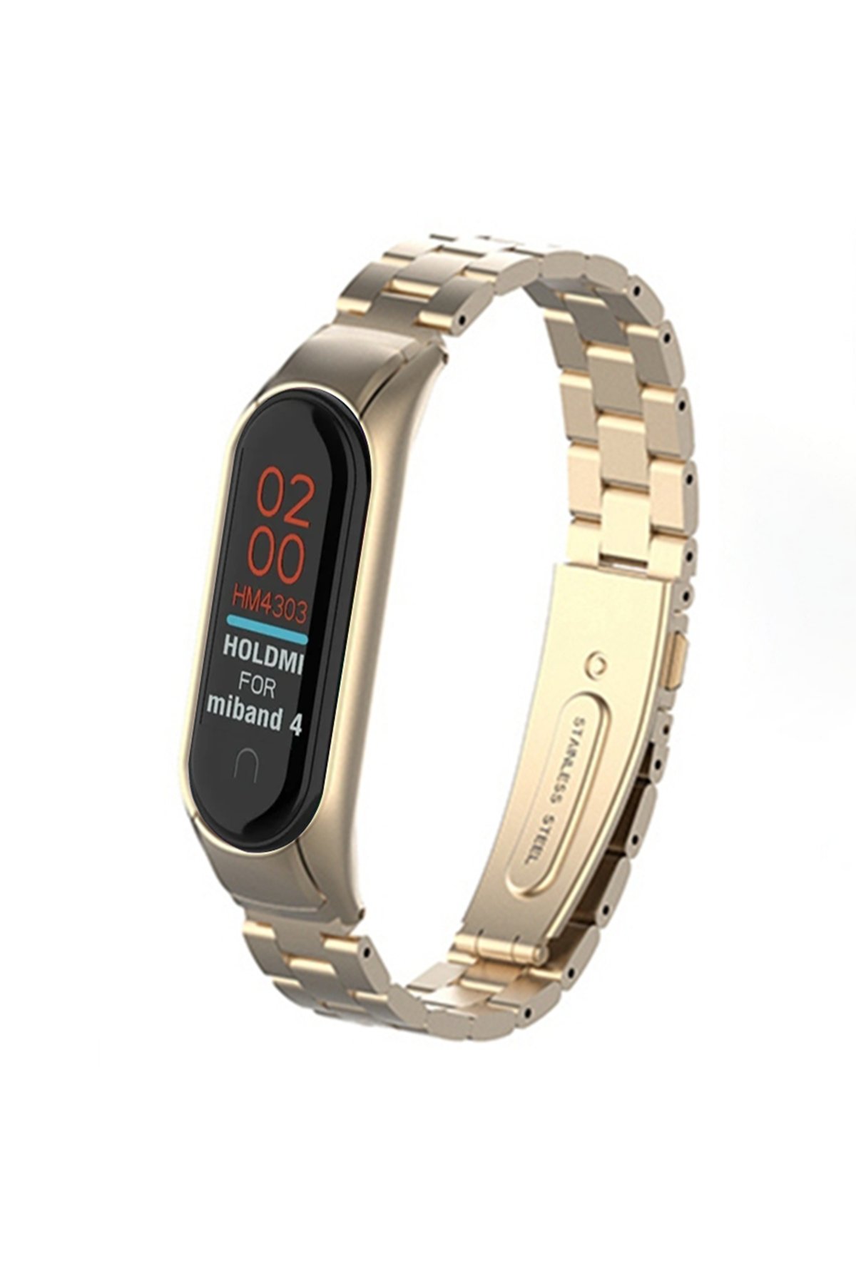 Xiaomi Mi Band 3 Metal Baklalı Kordon - Gold Xiaomi Mi Band 3 Metal Baklalı Kordon - Gold