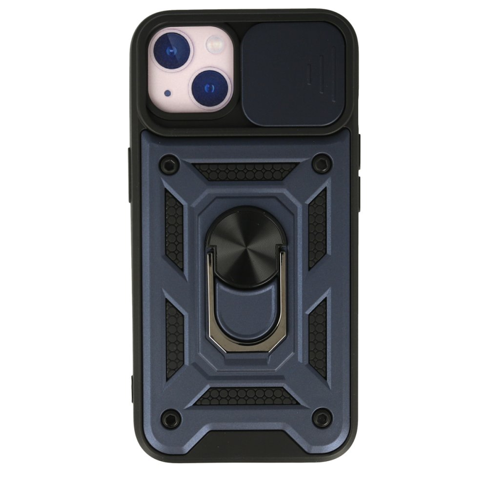  iPhone 15 Kılıf Pars Lens Yüzüklü Silikon - Lacivert
