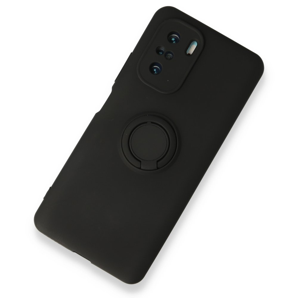  Xiaomi Mi 11i Kılıf Viktor Yüzüklü Silikon - Siyah