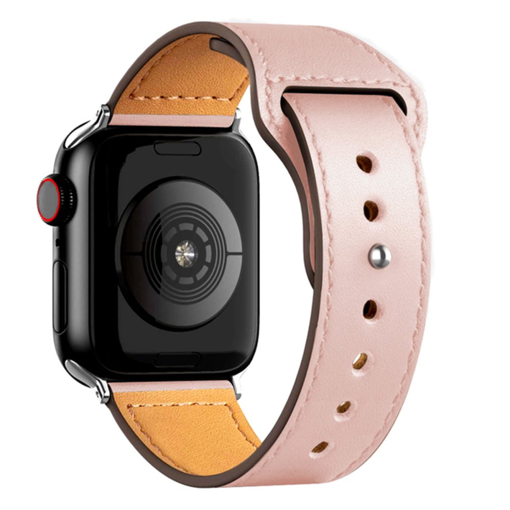  Apple Watch Ultra 49mm KR415 Luaz Deri Kordon - Pembe