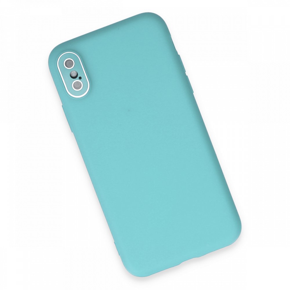 iPhone X Kılıf Lansman Glass Kapak - Turkuaz iPhone X Kılıf Lansman Glass Kapak - Turkuaz