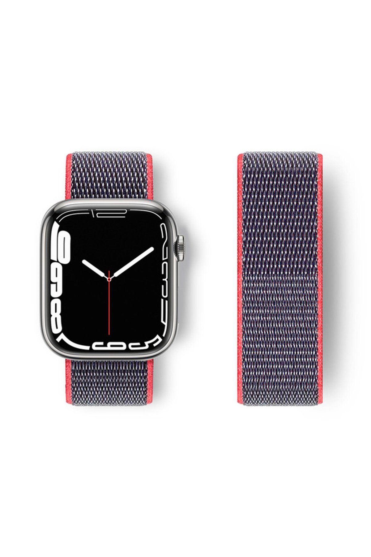 Apple Watch Ultra 49mm Hasırlı Cırtcırtlı Kordon - Pembe Apple Watch Ultra 49mm Hasırlı Cırtcırtlı Kordon - Pembe