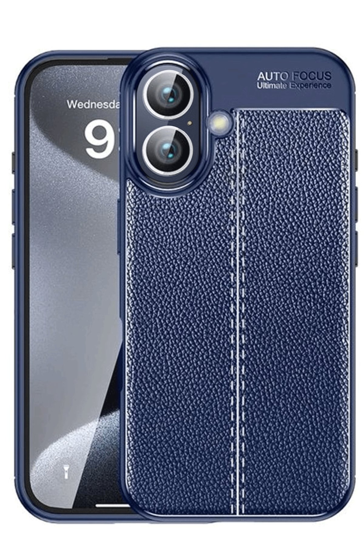 iPhone 16 Plus Kılıf Auto Focus Kapak - Lacivert  iPhone 16 Plus Kılıf Auto Focus Kapak - Lacivert