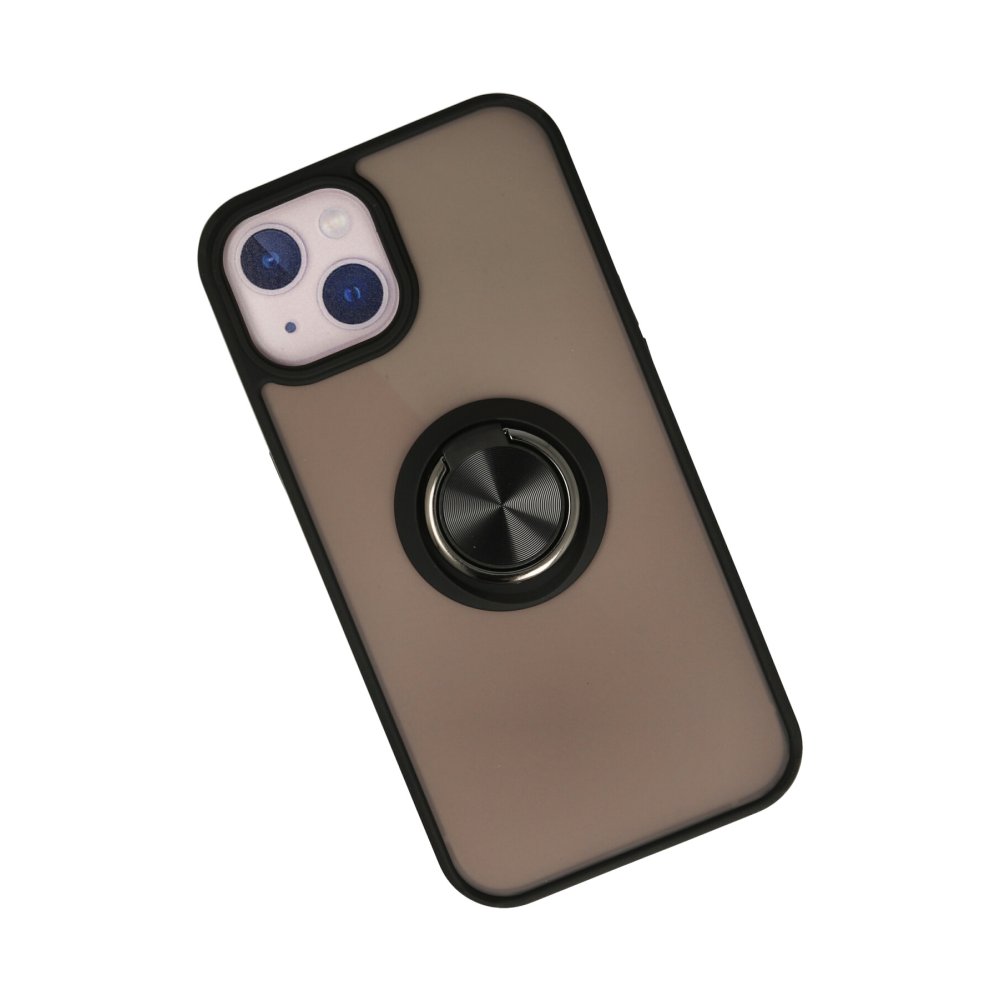 iPhone 15 Kılıf Montreal Yüzüklü Silikon Kapak - Siyah  iPhone 15 Kılıf Montreal Yüzüklü Silikon Kapak - Siyah