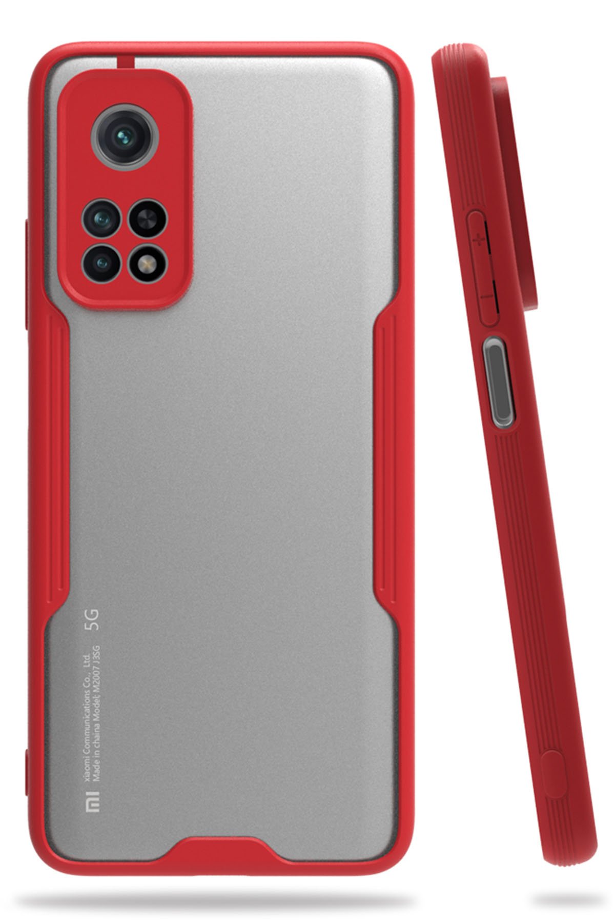  Xiaomi Mi 10T Pro Kılıf Platin Silikon - Kırmızı