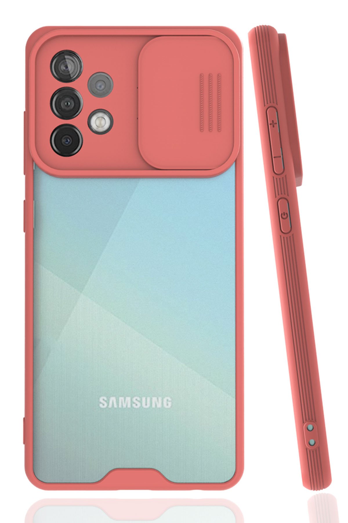  Samsung Galaxy A72 Kılıf Platin Kamera Koruma Silikon - Pembe