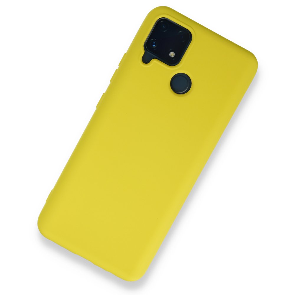  Realme C25s Kılıf Nano içi Kadife Silikon - Sarı