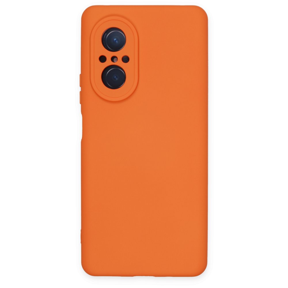  Huawei Nova 9 SE Kılıf Nano içi Kadife Silikon - Turuncu