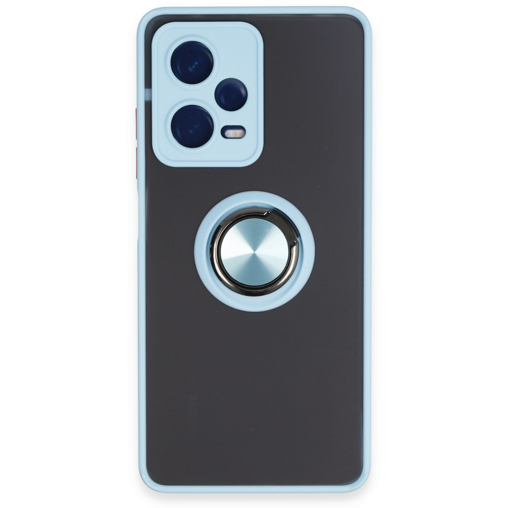 Redmi Note 12 5G Kılıf Montreal Yüzüklü Silikon Kapak - Buz Mavi