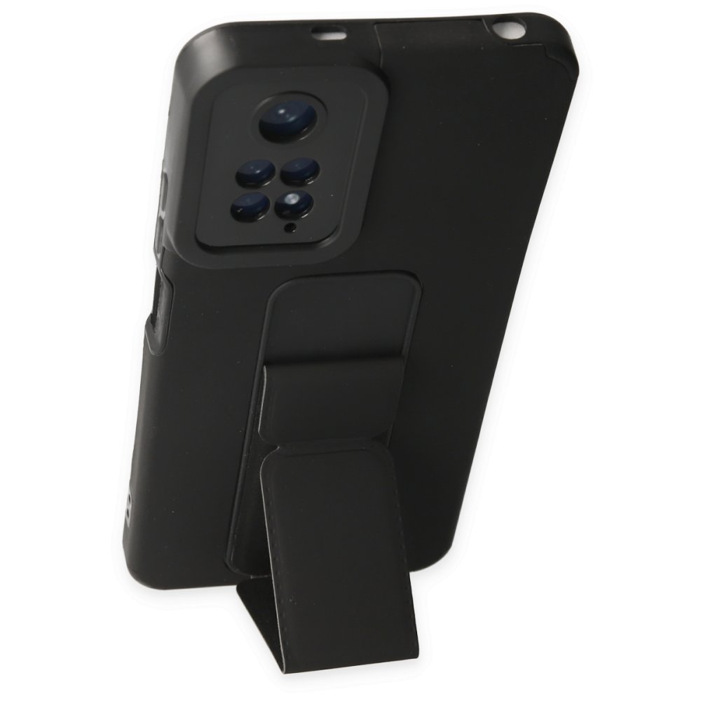 Redmi Note 11S Kılıf Mega Standlı Silikon - Siyah Redmi Note 11S Kılıf Mega Standlı Silikon - Siyah