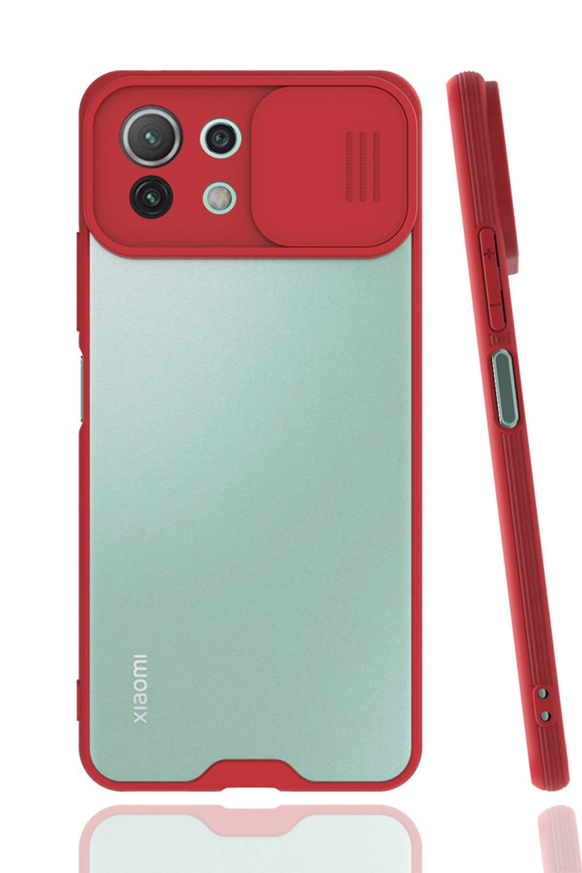 Xiaomi Mİ 11 Lite Kılıf Platin Kamera Koruma Silikon - Kırmızı  Xiaomi Mİ 11 Lite Kılıf Platin Kamera Koruma Silikon - Kırmızı