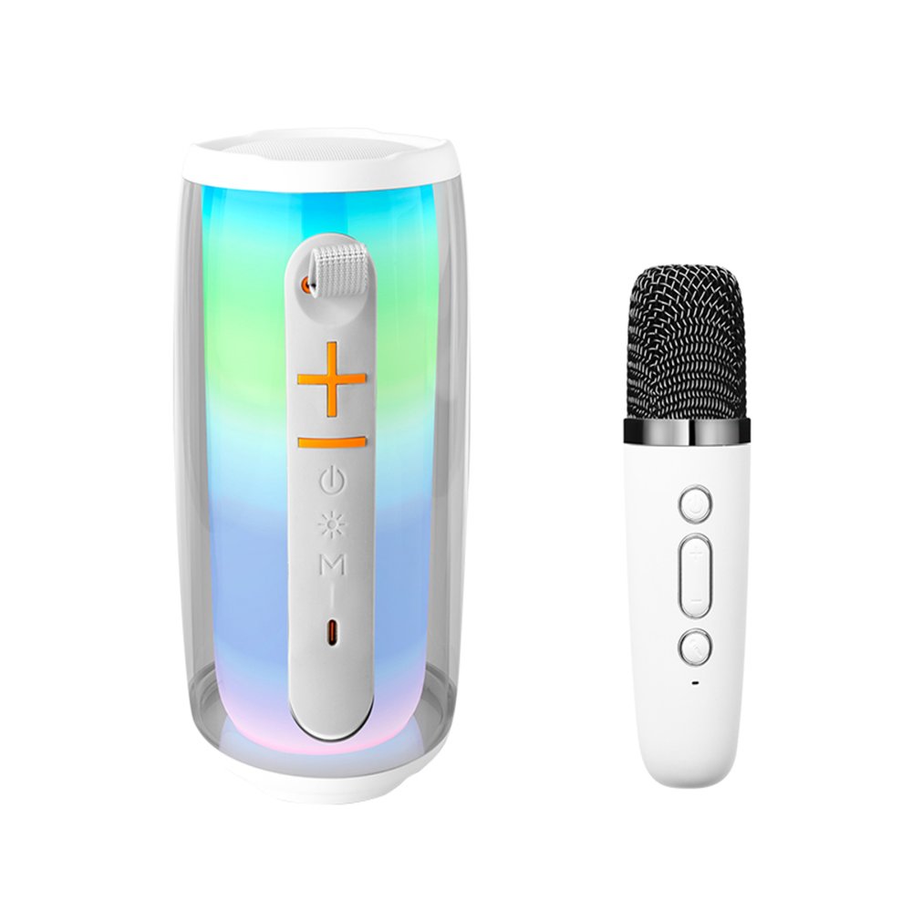  Pluse 6 Mikrofonlu RGB Kablosuz Hoparlör - Beyaz