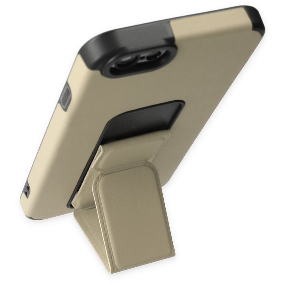  iPhone 6 Kılıf Mega Standlı Silikon - Gold
