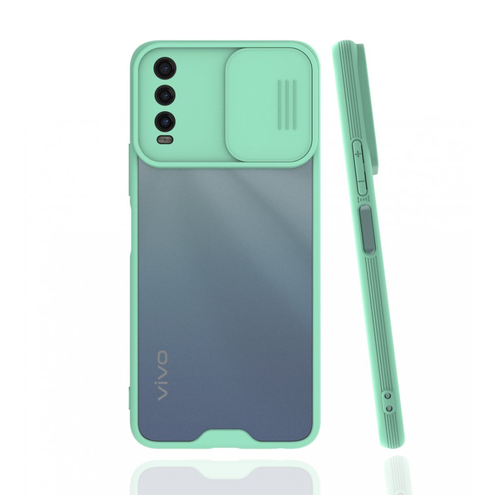  Vivo Y11S Kılıf Platin Kamera Koruma Silikon - Açık Yeşil