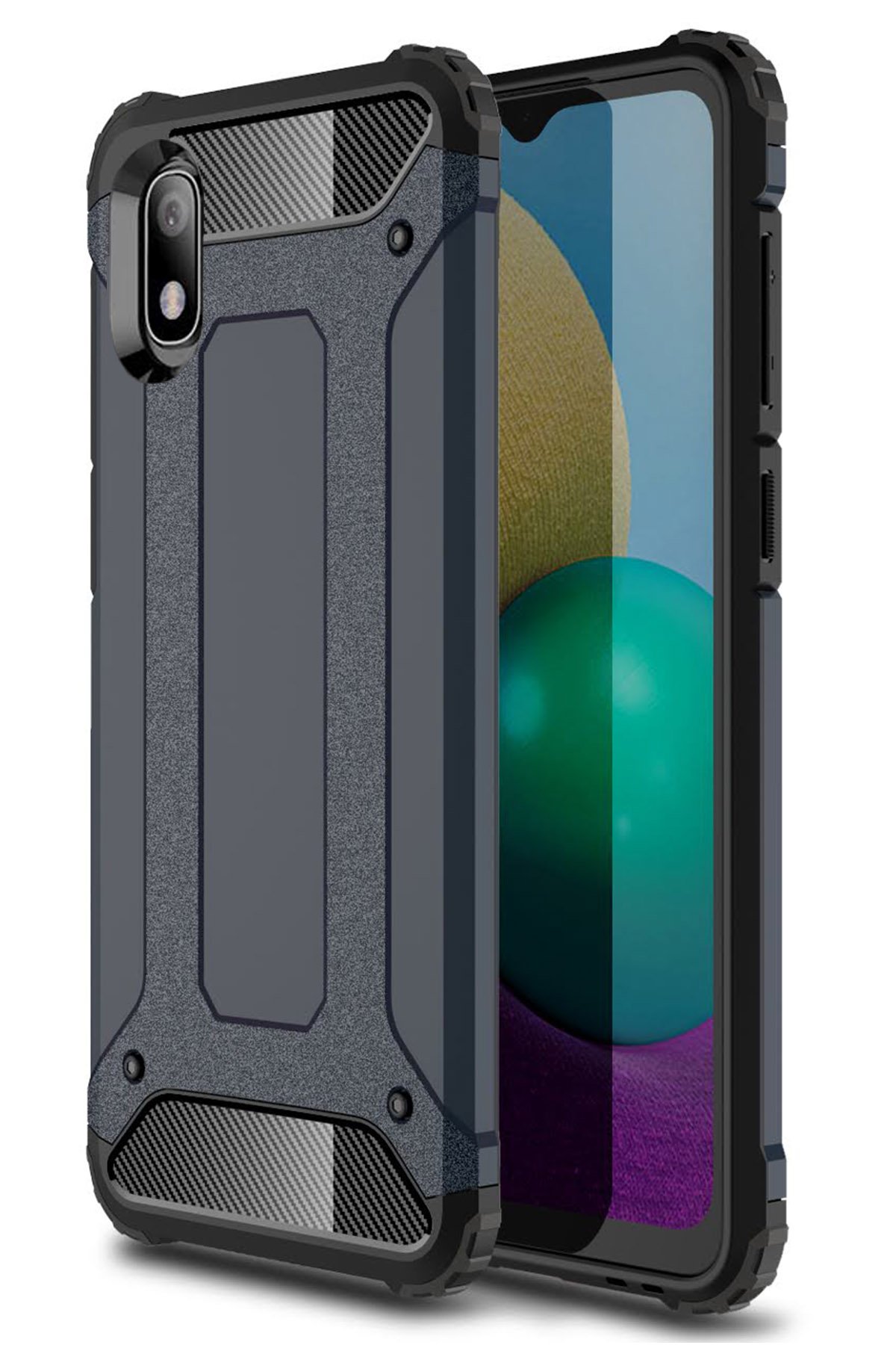  Samsung Galaxy A01 Core Kılıf Tank Silikon Kapak - Lacivert